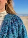 Camelia Cardigan - Ocean blue degradé - Toronto green/purple