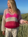 Juliette striped sweater - Cream/Pink/Fluo Pink/Fuchsia