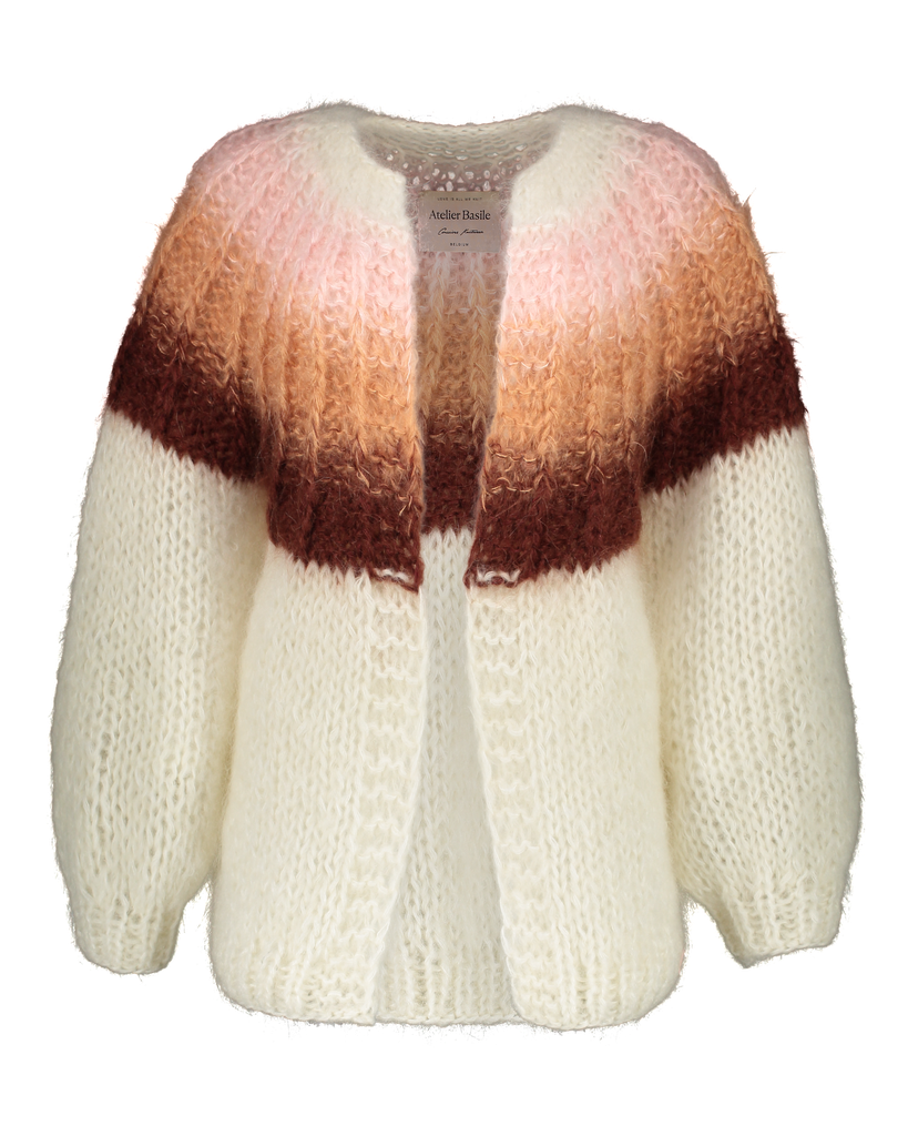 Camelia Cardigan - Ombre Cream - Pink/nude/brown