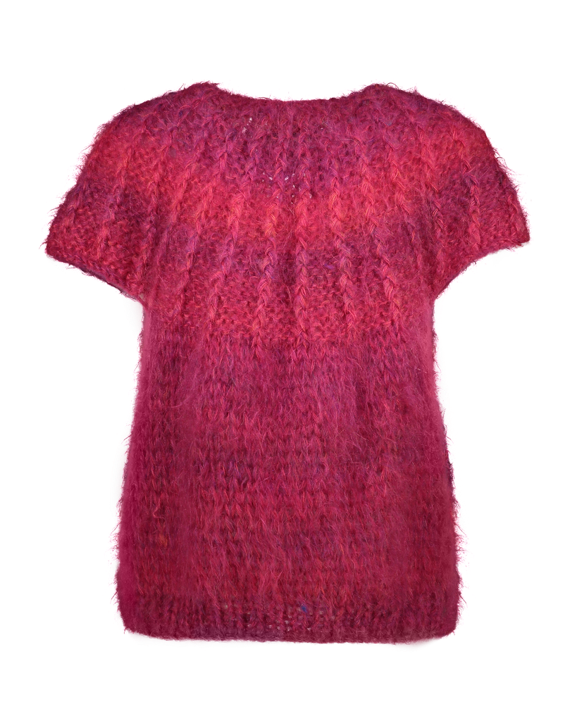 Hana cropped sleeveless cardigan - Fuchsia degrade