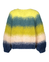 Paulette Cardigan Degrade Stripes - Celery yellow/Teal/Yellow/Peach/Royal blue