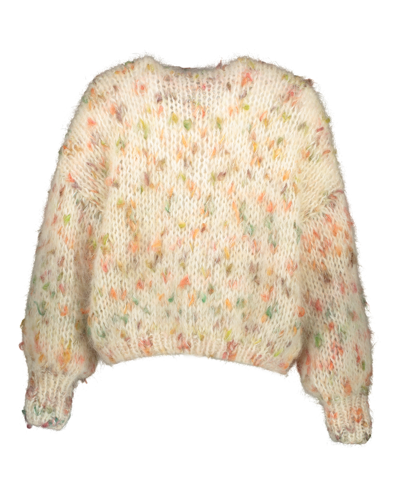 Rebelle Bomber Cardigan - Cream colored speckles