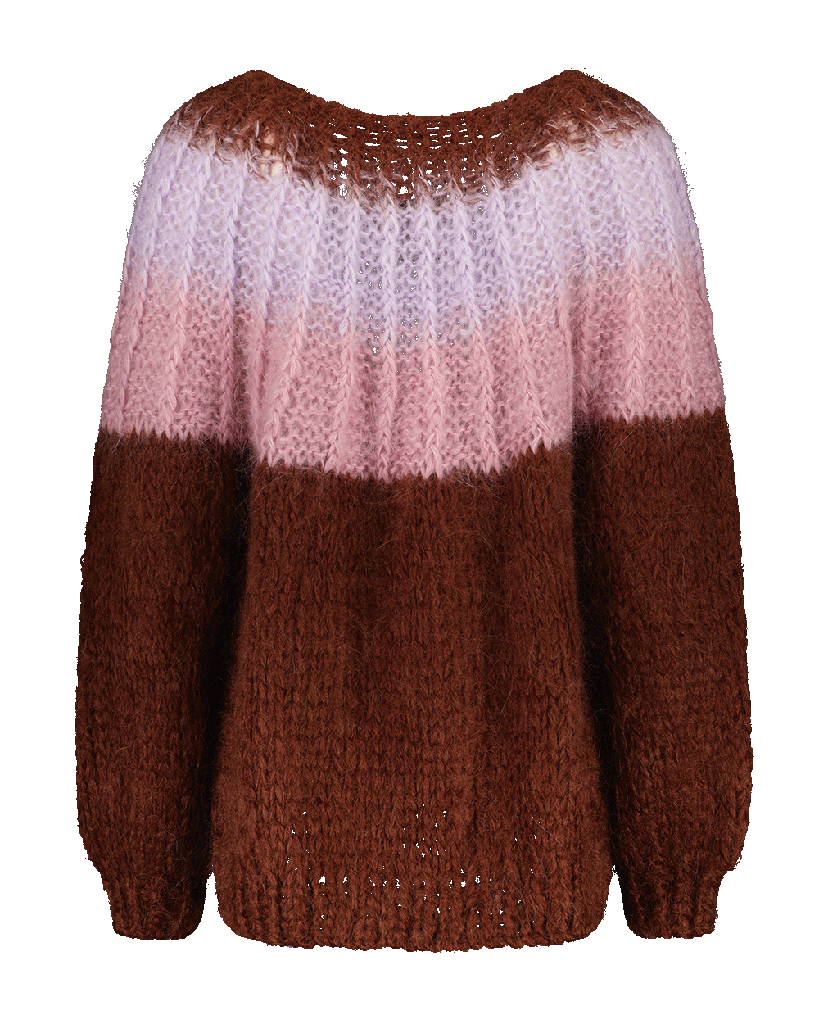 Camelia Cardigan - Ombre Brown - lilac/pink