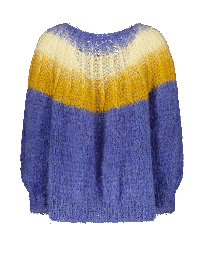 Camelia Cardigan - Ombre Mauve - Yellow/Mustard