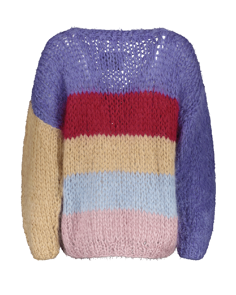 Juliette striped sweater - Mauve/Fuchsia/camel/blue/pink