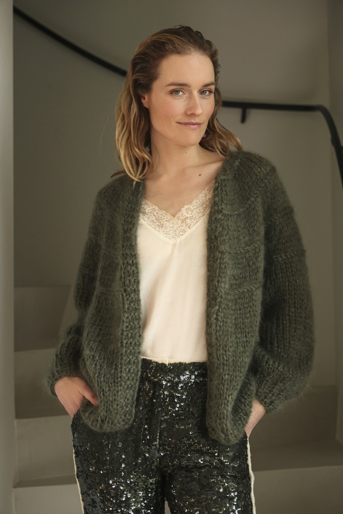 AMELIA CARDIGAN - EIFFEL ARMY GREEN