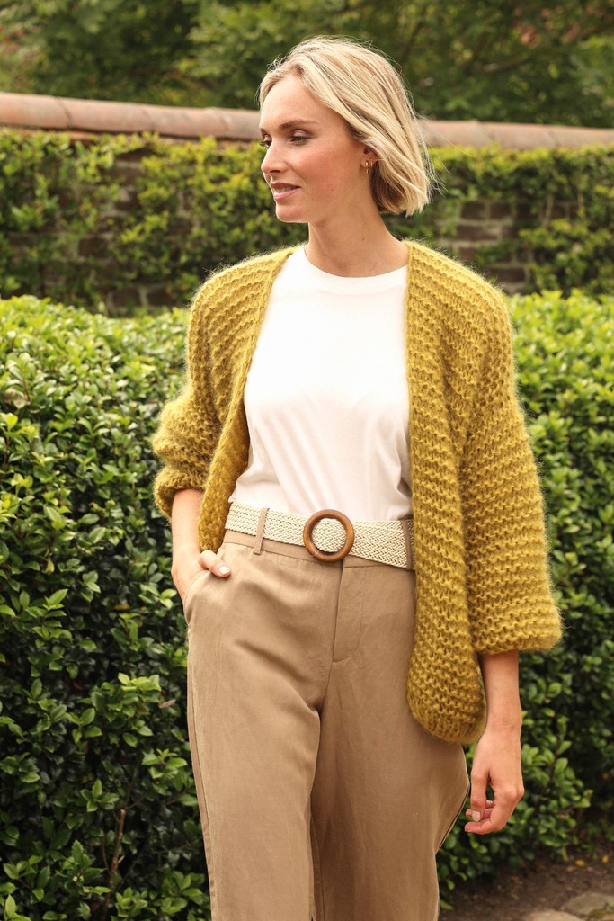 COLETTE  CARDIGAN - DULL YELLOW