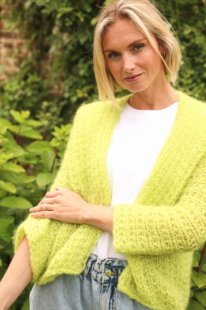 VICTOIRE CARDIGAN - PALE LEMON