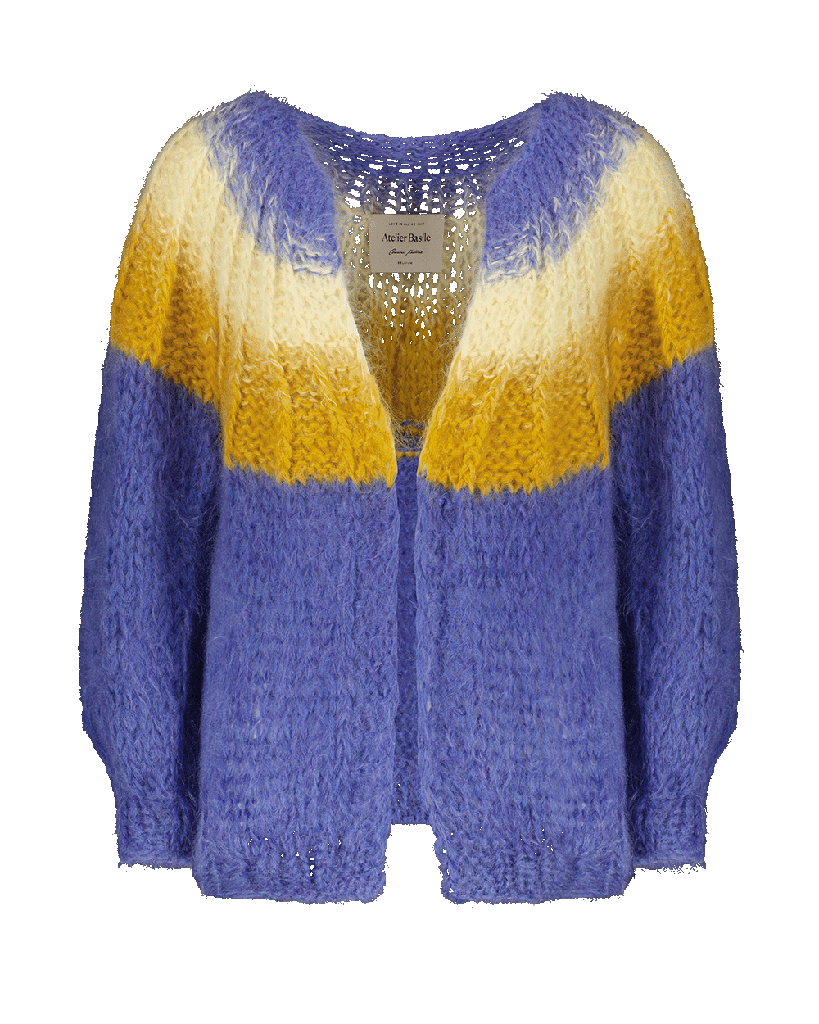 Camelia Cardigan - Ombre Mauve - Yellow/Mustard