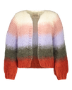 Paulette Cardigan Degrade Stripes - Cream/Currant/Lilac/Army green/Rouge orange