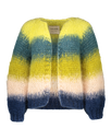 Paulette Cardigan Degrade Stripes - Celery yellow/Teal/Yellow/Peach/Royal blue