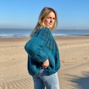 Camelia Cardigan - Ocean blue degradé - Toronto green/purple