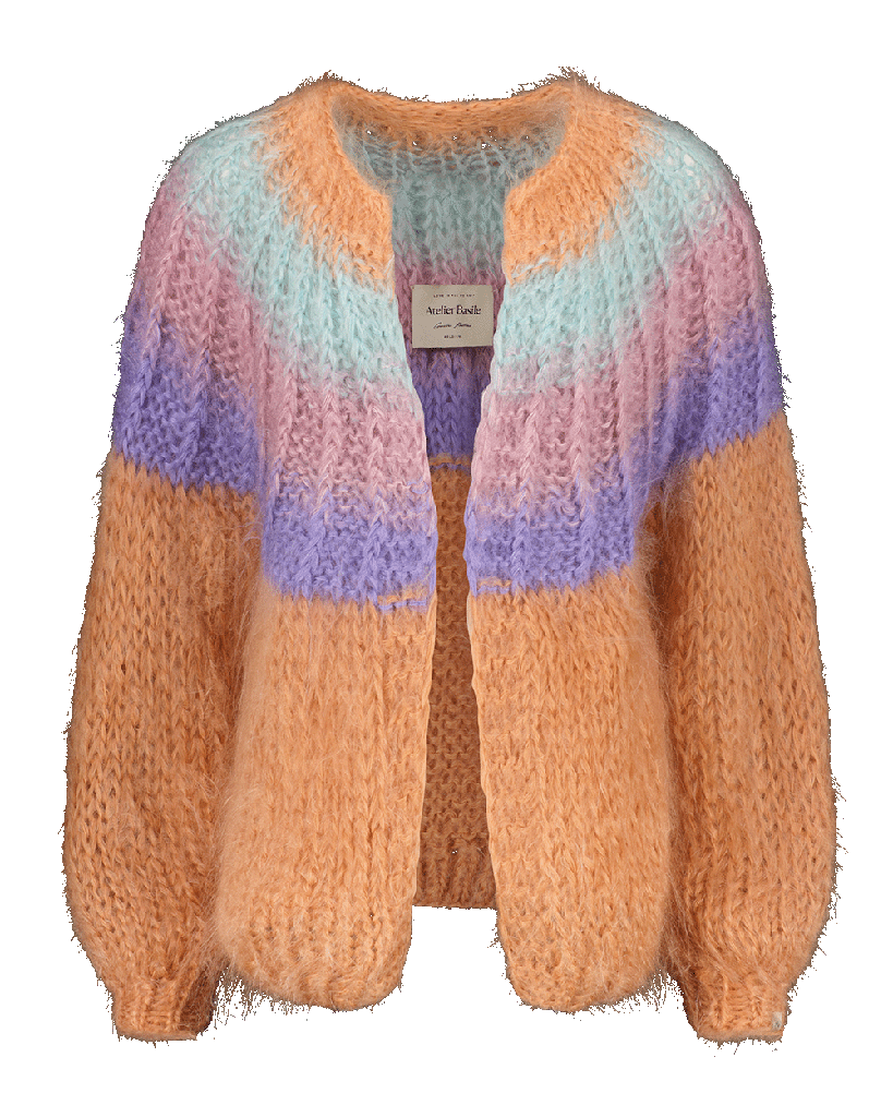 Camelia Cardigan - Ombre Nude - Aqua/pink/lilac