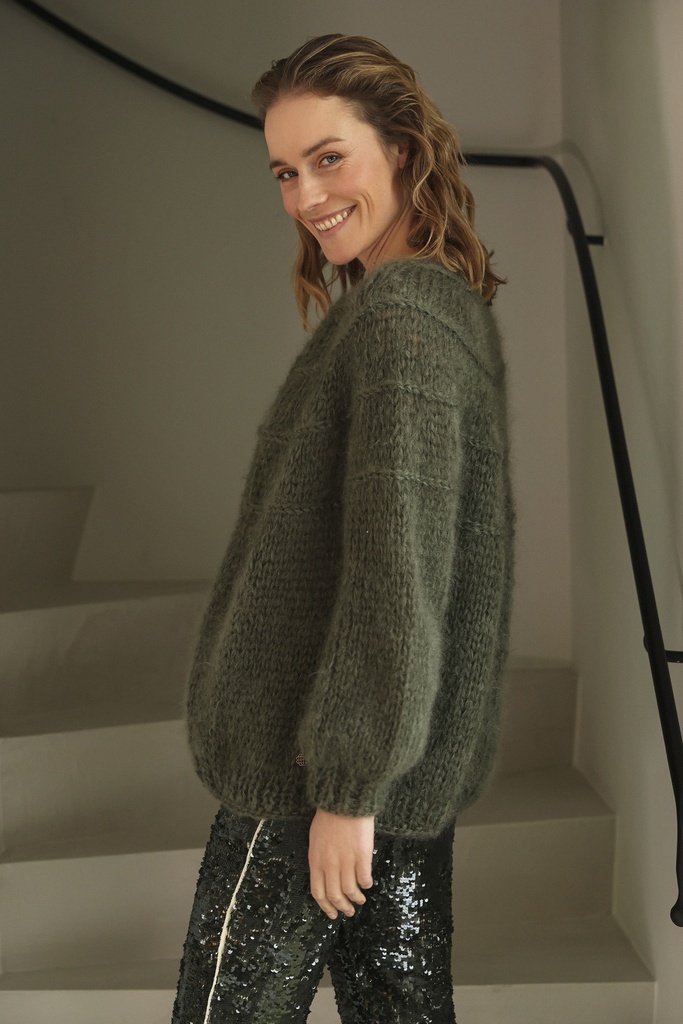 AMELIA CARDIGAN - EIFFEL ARMY GREEN