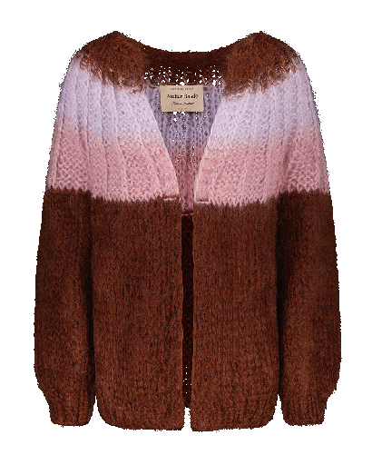 Camelia Cardigan - Ombre Brown - lilac/pink